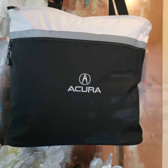 New Acura Nylon tote bag unisex, color white/Black reflective with Acura logo - Picture 7 of 7